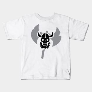 Just a Viking Skull Black Kids T-Shirt